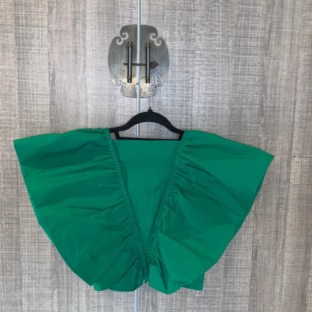 Zara Ruffle Poplin Crop Top - Picture 6 of 14